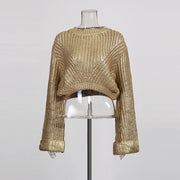 Textured Round-Neck Sweater