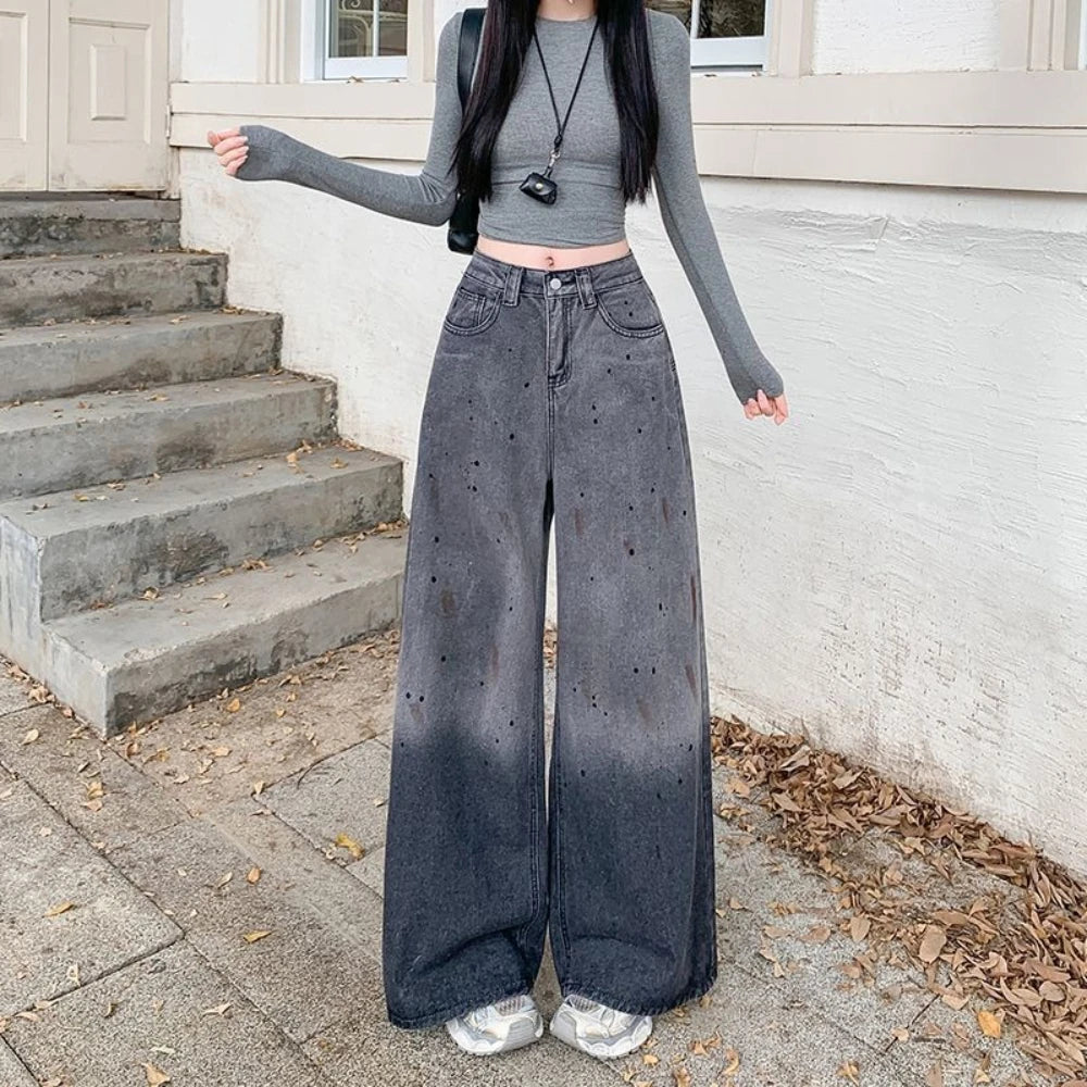 Embellished Wide-Leg Jeans