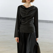 Draped Long-Sleeve Top
