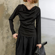 Draped Long-Sleeve Top