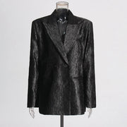 Textured Single-Button Blazer