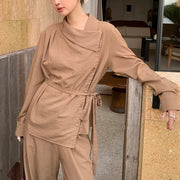 Asymmetric Shirt and Pants Set