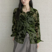 Floral Long-Sleeve Button-Front Shirt