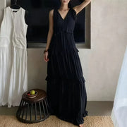 V-Neck Tiered Sleeveless Dress