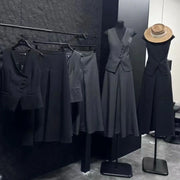 Asymmetric Vest and Skirt Set