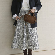 Abstract-Print A-Line Skirt