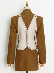 Cutout-Waist Tailored Blazer