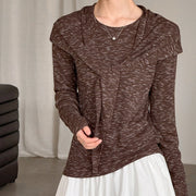 Marled Long-Sleeve Relaxed Top