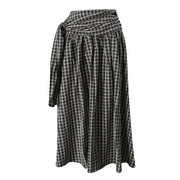 Checked Gathered A-Line Skirt