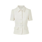 Short-Sleeve Belted Jacket