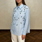 Scattered Floral Button-Up Shirt