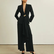Draped Blazer and Pants Set