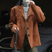 Relaxed Three-Button Blazer