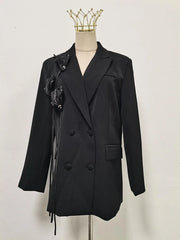 Floral Applique Longline Blazer
