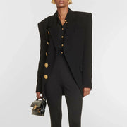 Statement-Button Tailored Blazer