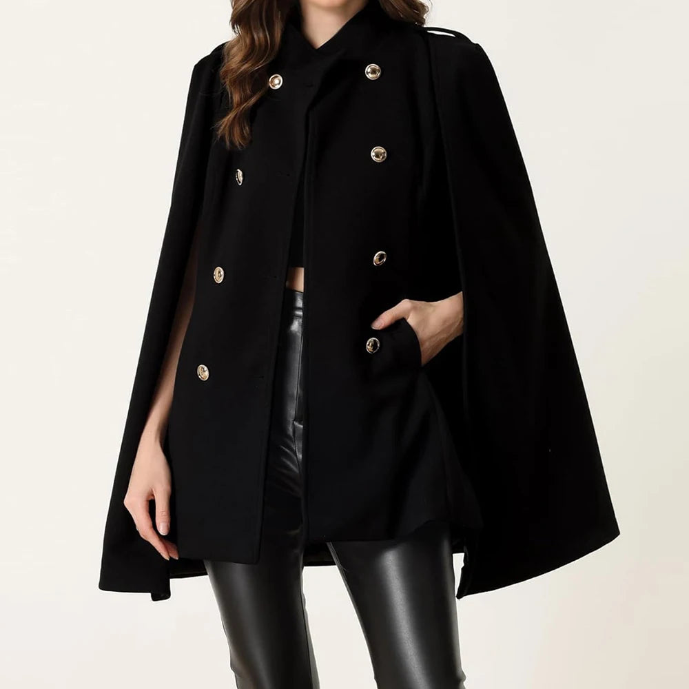 Double-Breasted Cape Coat