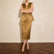 Tie-Waist Vest and Skirt Set