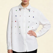Multicolor Embellished Collared Shirt