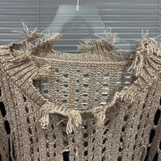 Open-Knit Off-Shoulder Sweater