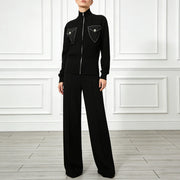 Ribbed Zip-Front Cardigan