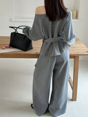 Asymmetric Top and Pants Set