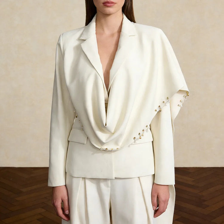 Draped Lapel Blazer