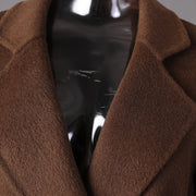 Double-Breasted Brown Tie-Waist Coat