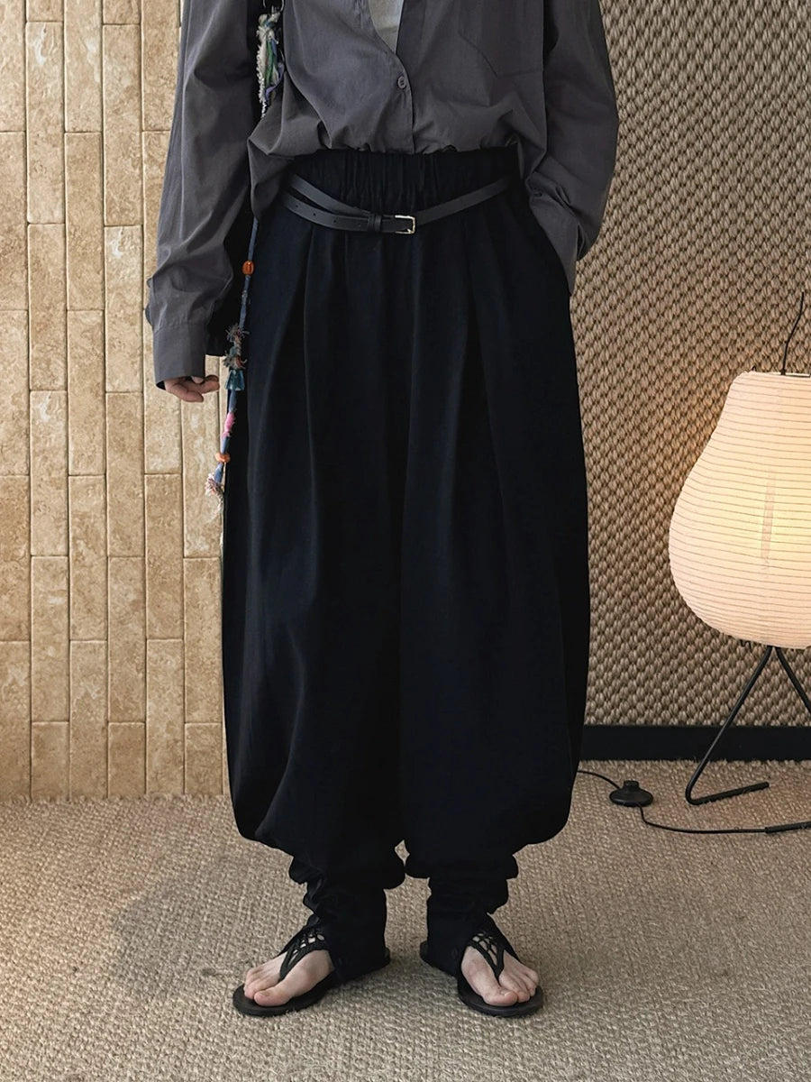 Ruched-Cuff Balloon Pants