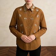 Motif-Embellished Collared Shirt