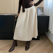 Pleated A-Line Midi Skirt