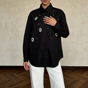 Scattered Embellished Button Shirt