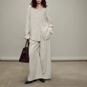 Relaxed Shirt or Wide-Leg Pants