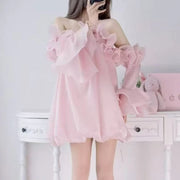 Ruffled Cold-Shoulder Mini Dress