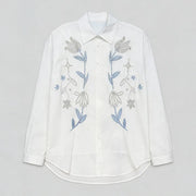 Floral Embellished Button-Up Shirt