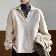 Collared Relaxed Long-Sleeve Top