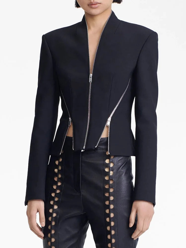 Zip-Front Fitted Jacket