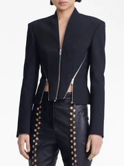 Zip-Front Fitted Jacket