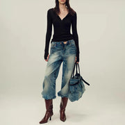 Faded Cropped Jeans