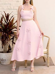 Floral Applique Top, Skirt or Set