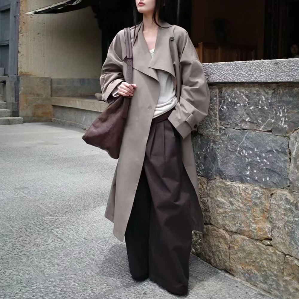 Relaxed Single-Breasted Trench Coat