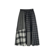 Patchwork Plaid A-Line Skirt