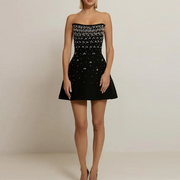 Embellished Strapless Mini Dress