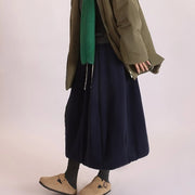 Balloon-Hem Long Skirt