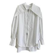 Wide-Collar Zip-Front Shirt