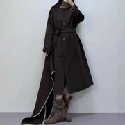 Tie-Waist Longline Button Coat