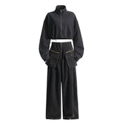 Cropped Jacket, Wide-Leg Jeans or Set