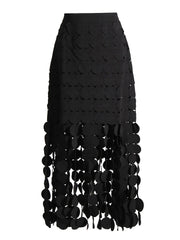 Disc-Trim Cutout Skirt